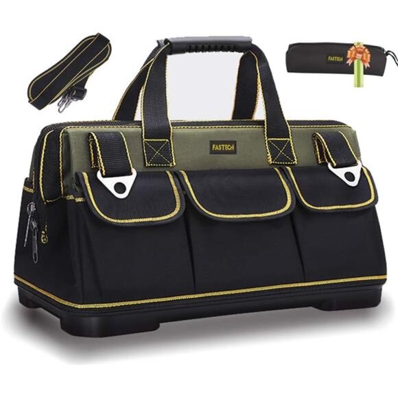 20-inch Wide Mouth Tool Bag Water Proof Molded Base Wide Mouth Tool Tote Bag - Picture 1 of 8